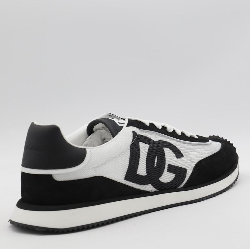 Dolce & Gabbana White And Black Leather Sneakers