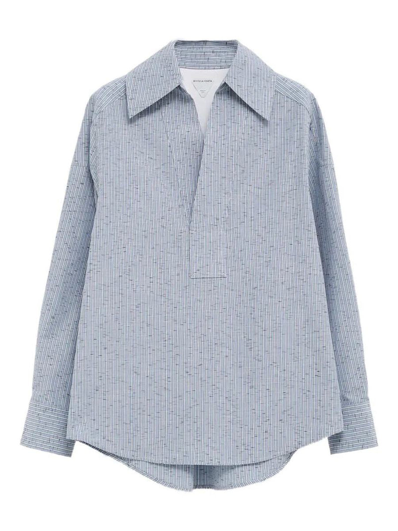 Bottega Veneta Cotton And Linen Striped Shirt Clothing