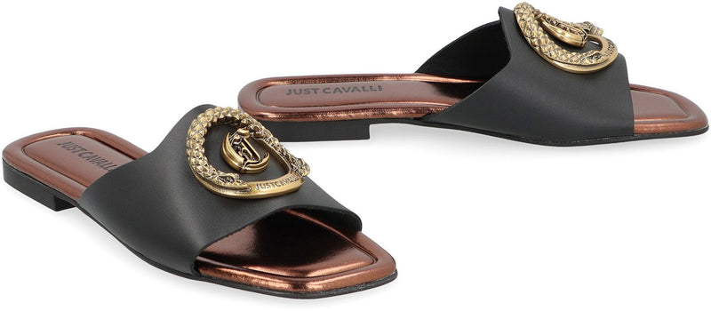 Just Cavalli Elisie Leather Slides