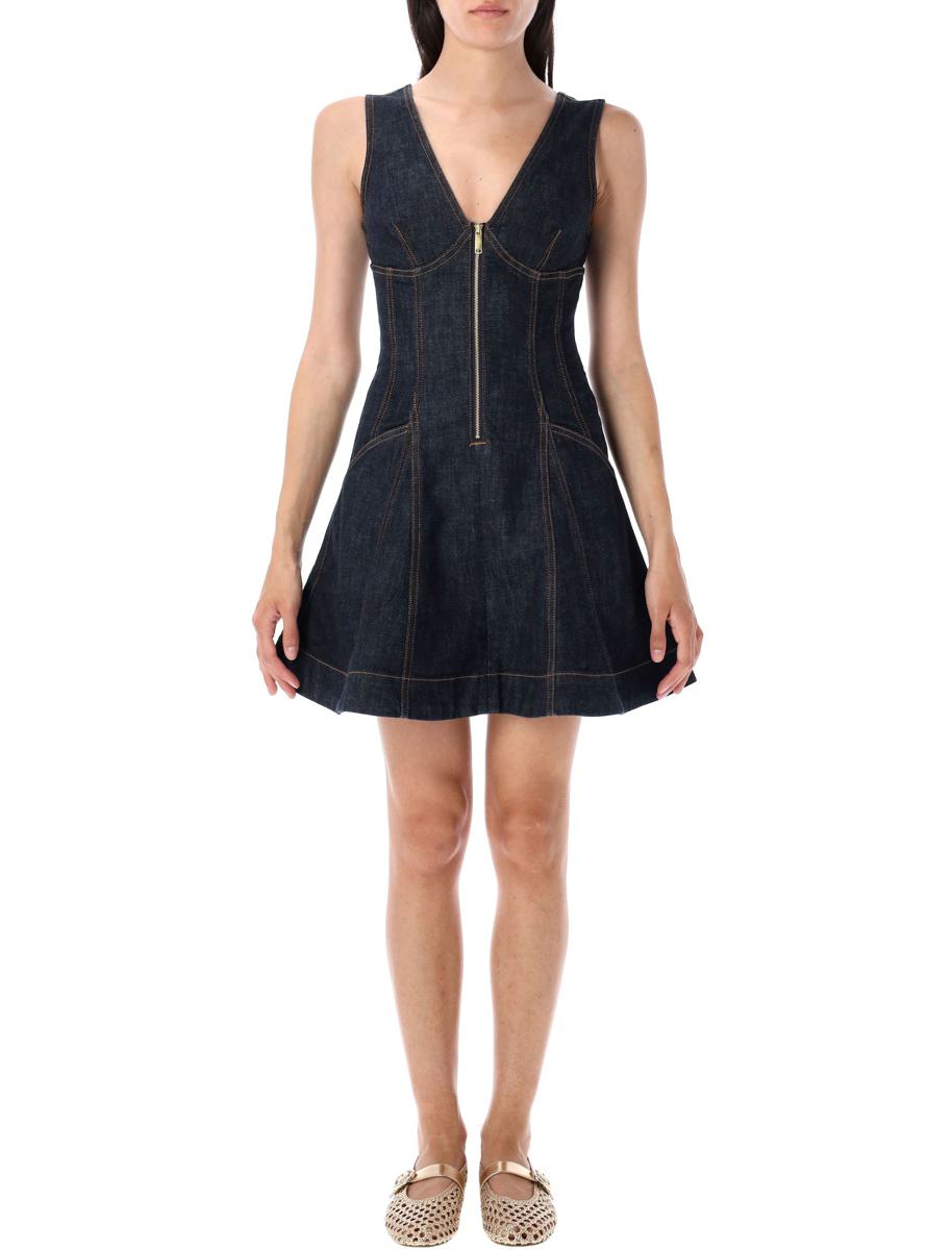 Self-Portrait Denim Mini Dress