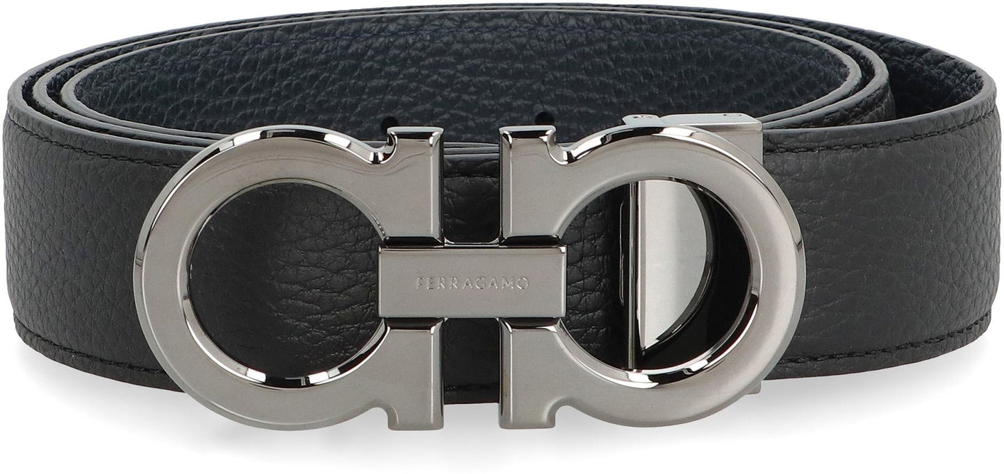 Salvatore Ferragamo Gancini Reversible Leather Belt