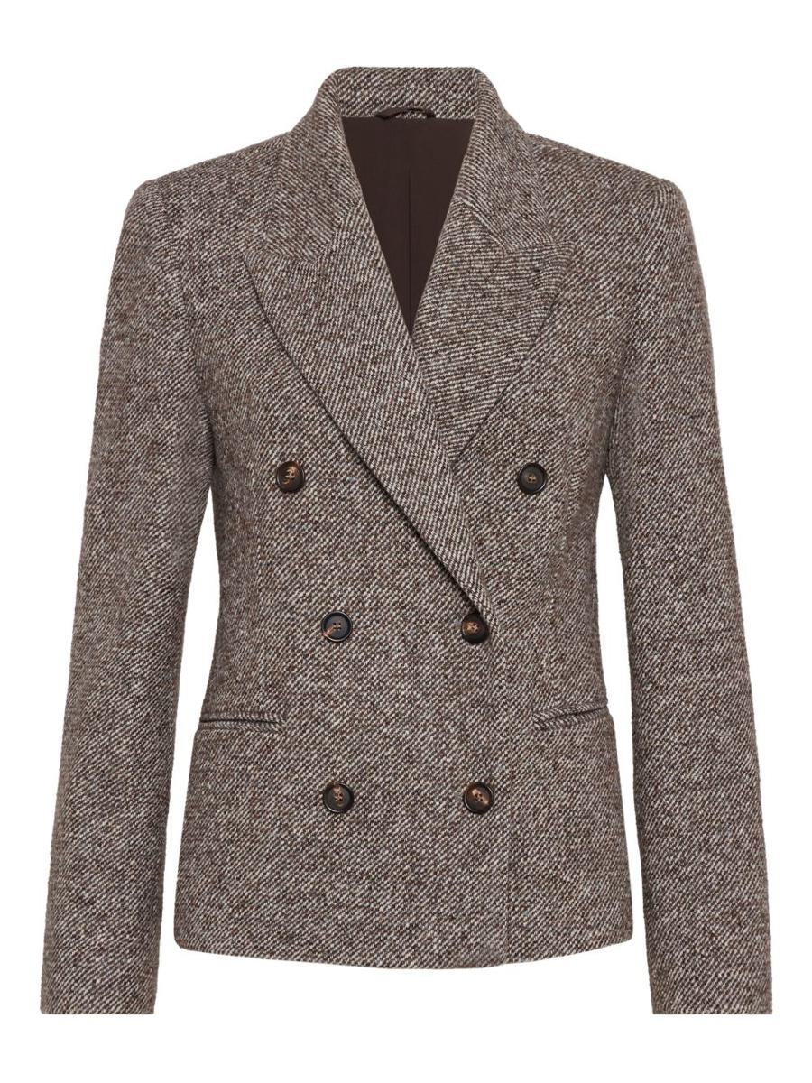 Brunello Cucinelli Melange Wool Jacket With Shiny Details