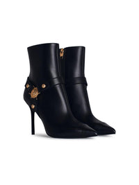 Balmain 'Eva' Black Leather Ankle Boots