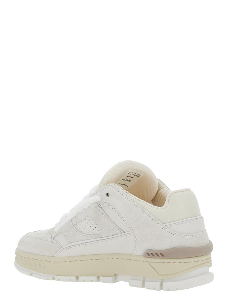'Area Lo' White Low Top Sneakers With Logo Patch On The Tongue And Chunky Sole In Leather Blend Woman