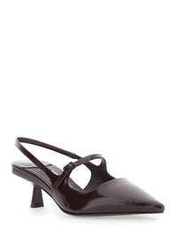 Bordeaux Pumps With Pointed Toe Design In Leather Woman
