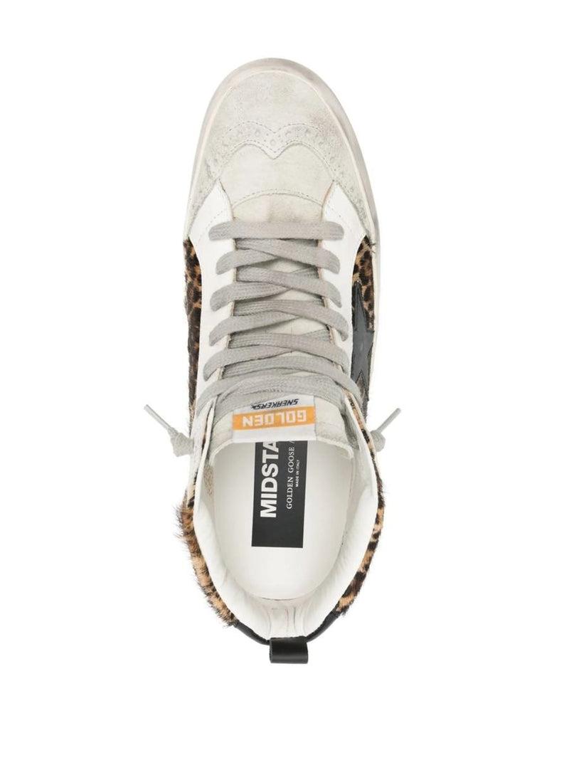 Golden Goose Mid Star Horsy Upper Suede Toe And Spur Leather Star And Heel Laminated Wave Shoes