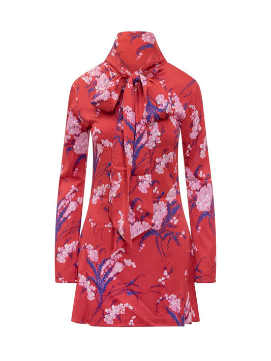 Des_Phemmes Red Des Phemmes Floral Mini Dress