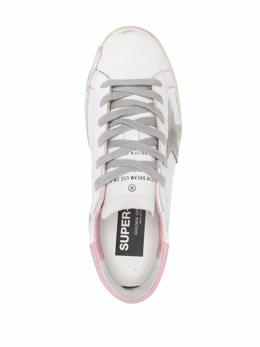 Golden Goose "Super Star" Leather Upper And Heel Suede Star And Spur Cream Sole Shoes