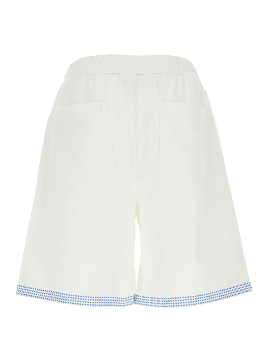 'Le Short Piqué' White Shorts With Elastic Waist And Logo Lettering On The Front In Cotton Man