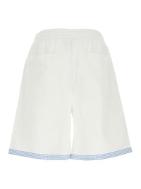 'Le Short Piqué' White Shorts With Elastic Waist And Logo Lettering On The Front In Cotton Man
