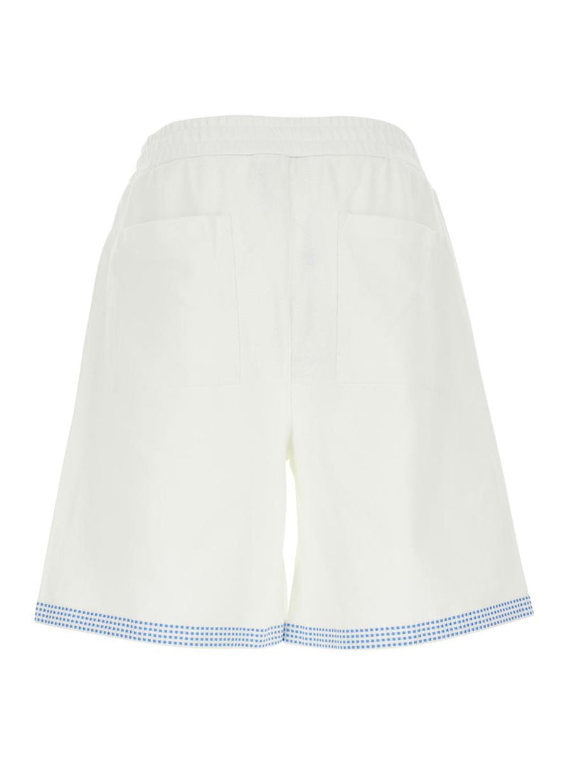 'Le Short Piqué' White Shorts With Elastic Waist And Logo Lettering On The Front In Cotton Man
