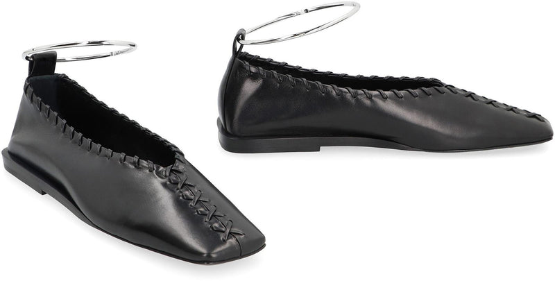 Jil Sander Ring Leather Ballet Flats