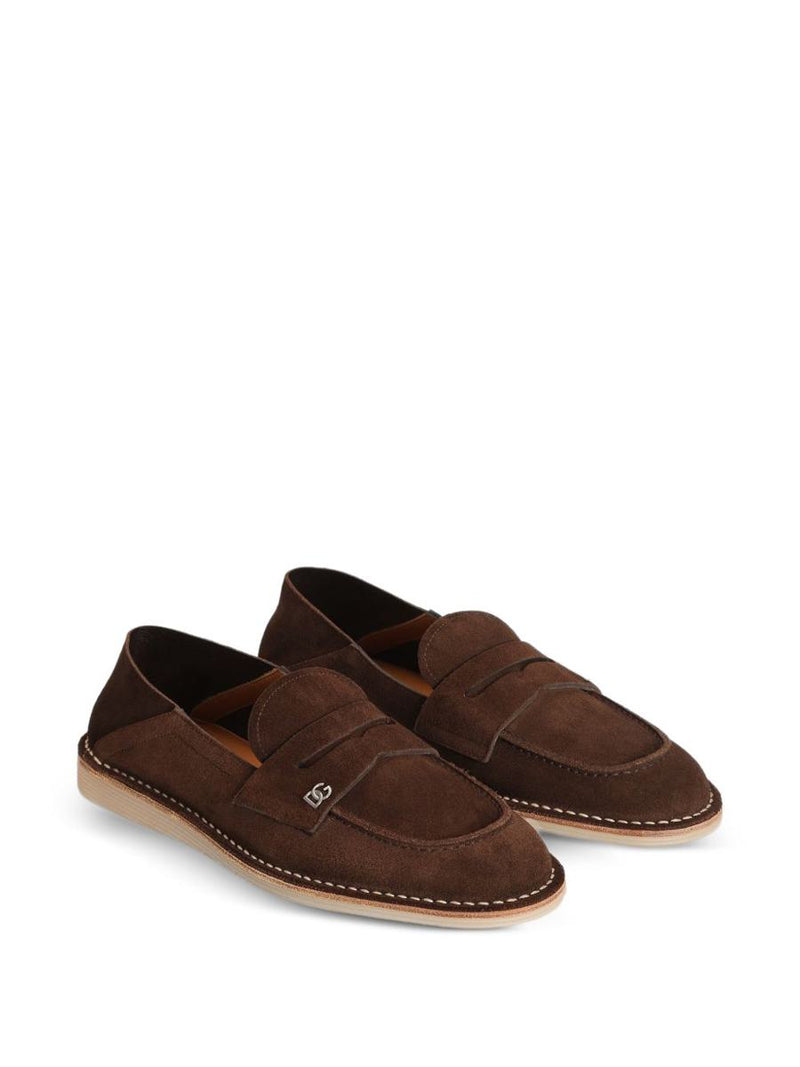 Dolce & Gabbana Brown Suede Loafer