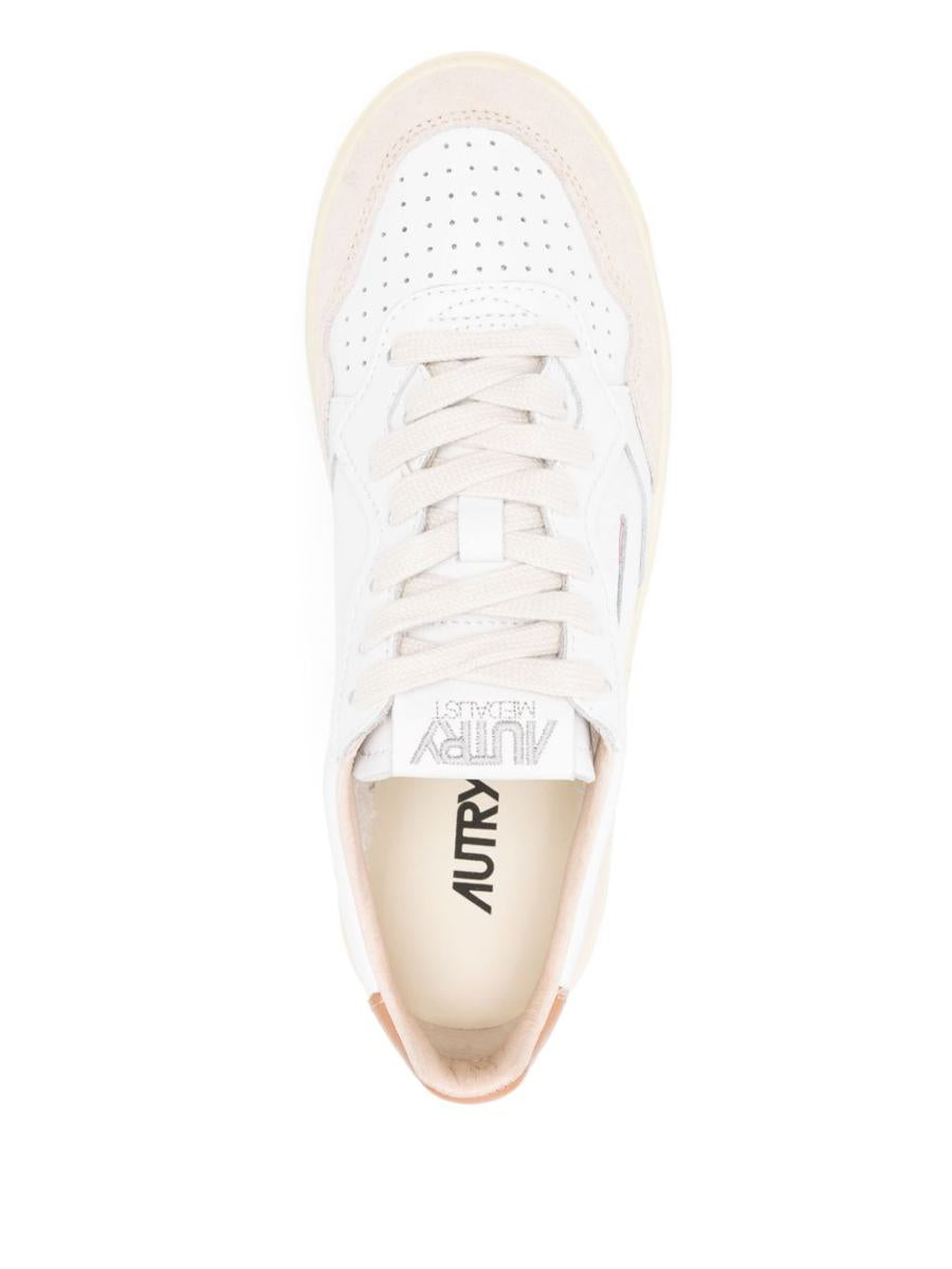 Autry White And Orange 'Medialist' Platform Sneakers