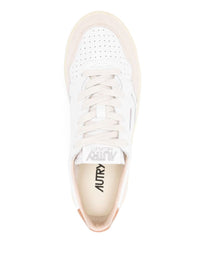 Autry White And Orange 'Medialist' Platform Sneakers