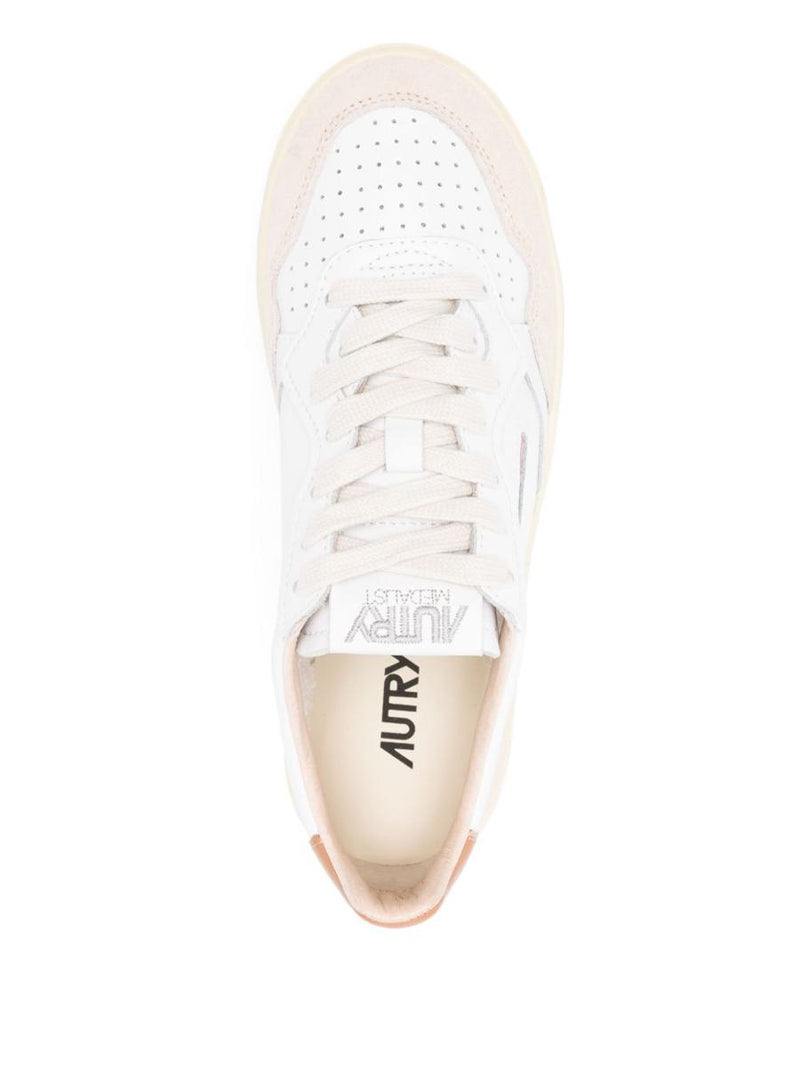 Autry White And Orange 'Medialist' Platform Sneakers