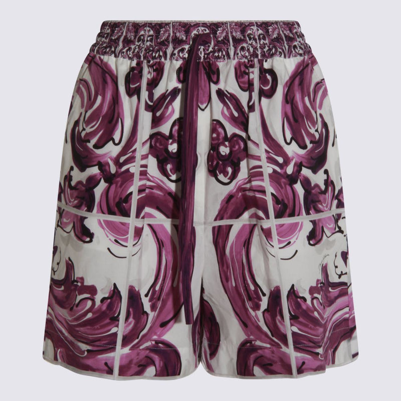 Dolce & Gabbana Pink And White Cotton Shorts