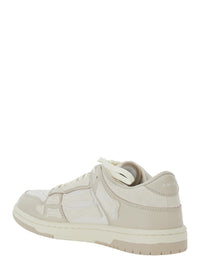 'Skel Top Low' Beige Sneakers With Logo Patch On Thetongue And Contrasting Details On The Side In Leather Woman