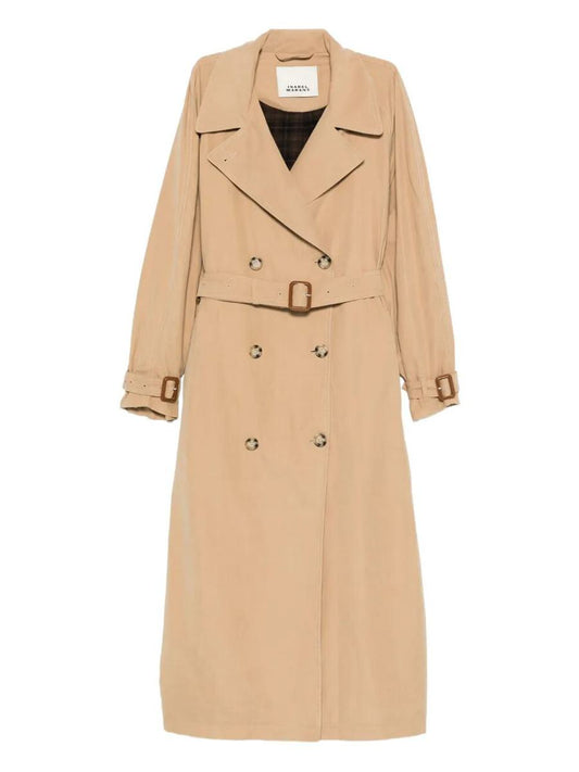 Isabel Marant Elea Double-Breasted Flowing Trench Coat Clothing