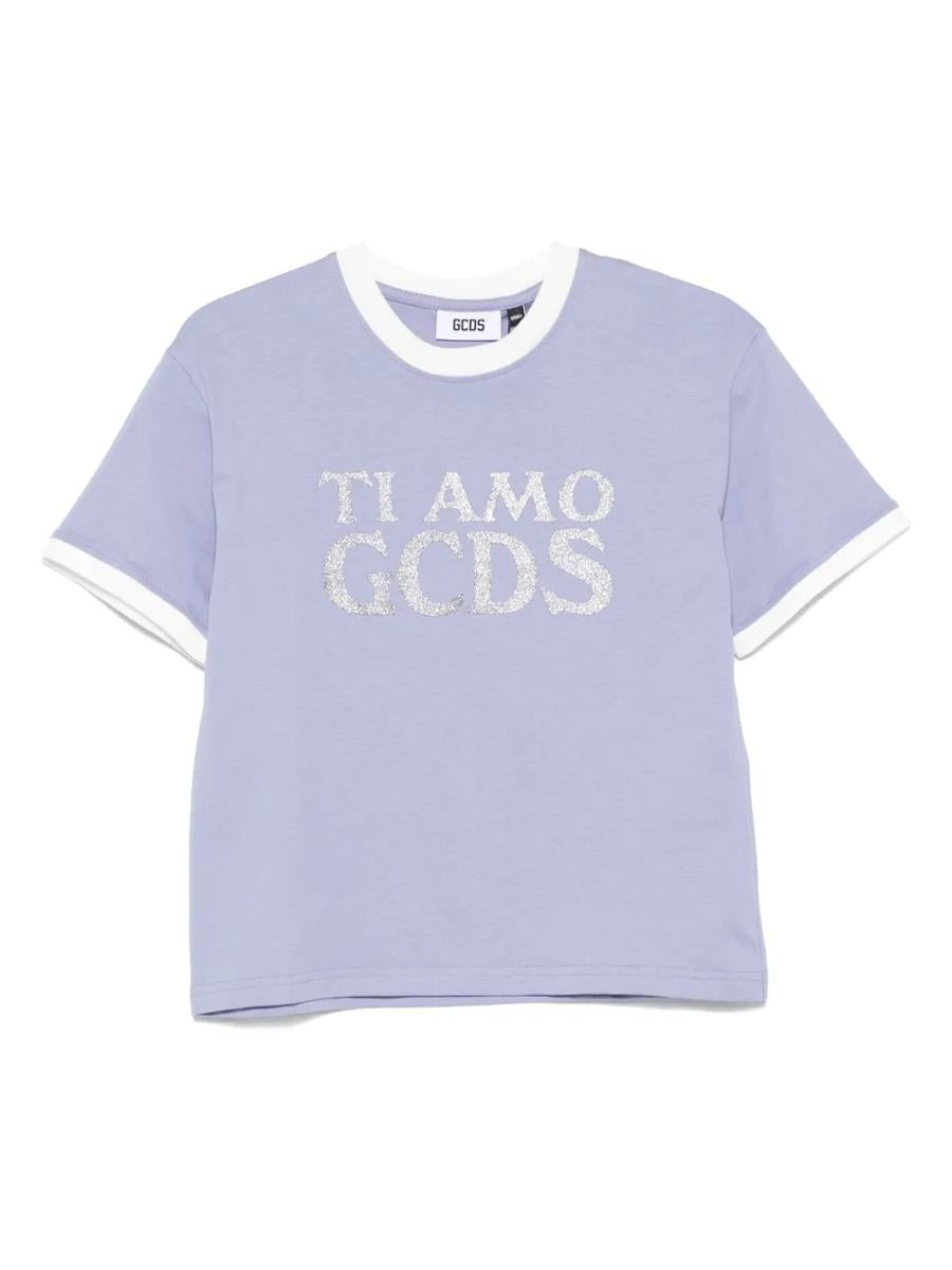 Boxy T-Shirt With Glitter Ti Amo Gcds