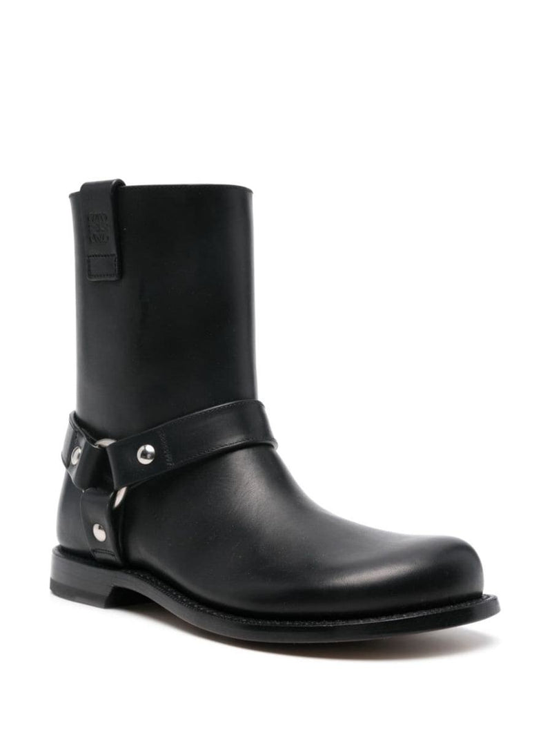 Loewe Campo Leather Biker Boots