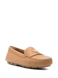 Prada Triangle-Logo Leather Driving Loafers