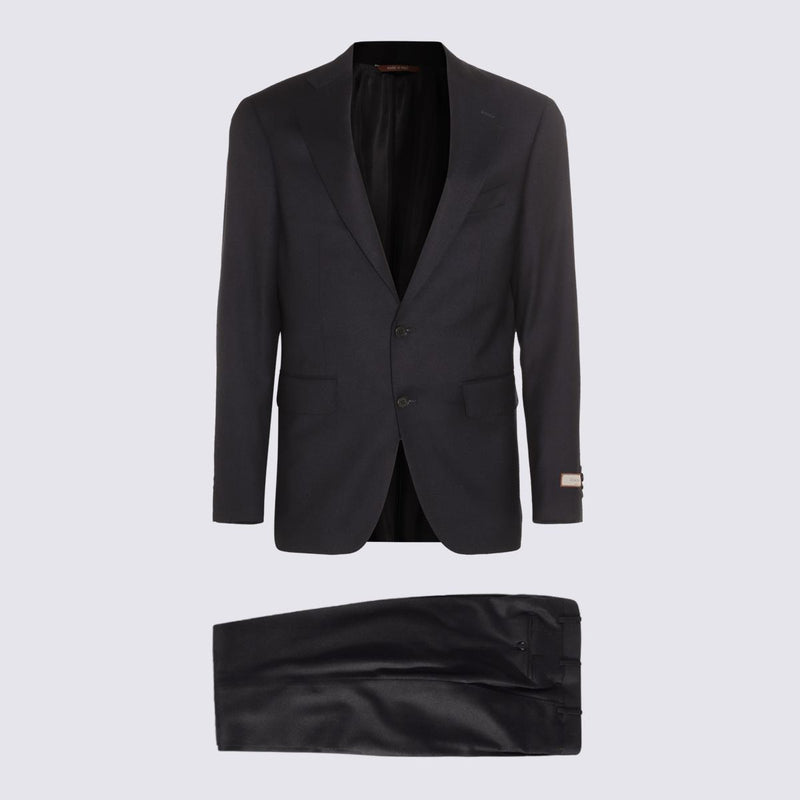 Canali Black Wool Suits
