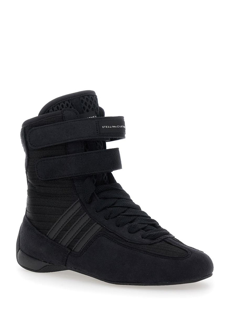 'Rasant' Black Sneakers With Strap Closure And Logo Detail On The Side In Tech Fabric Woman
