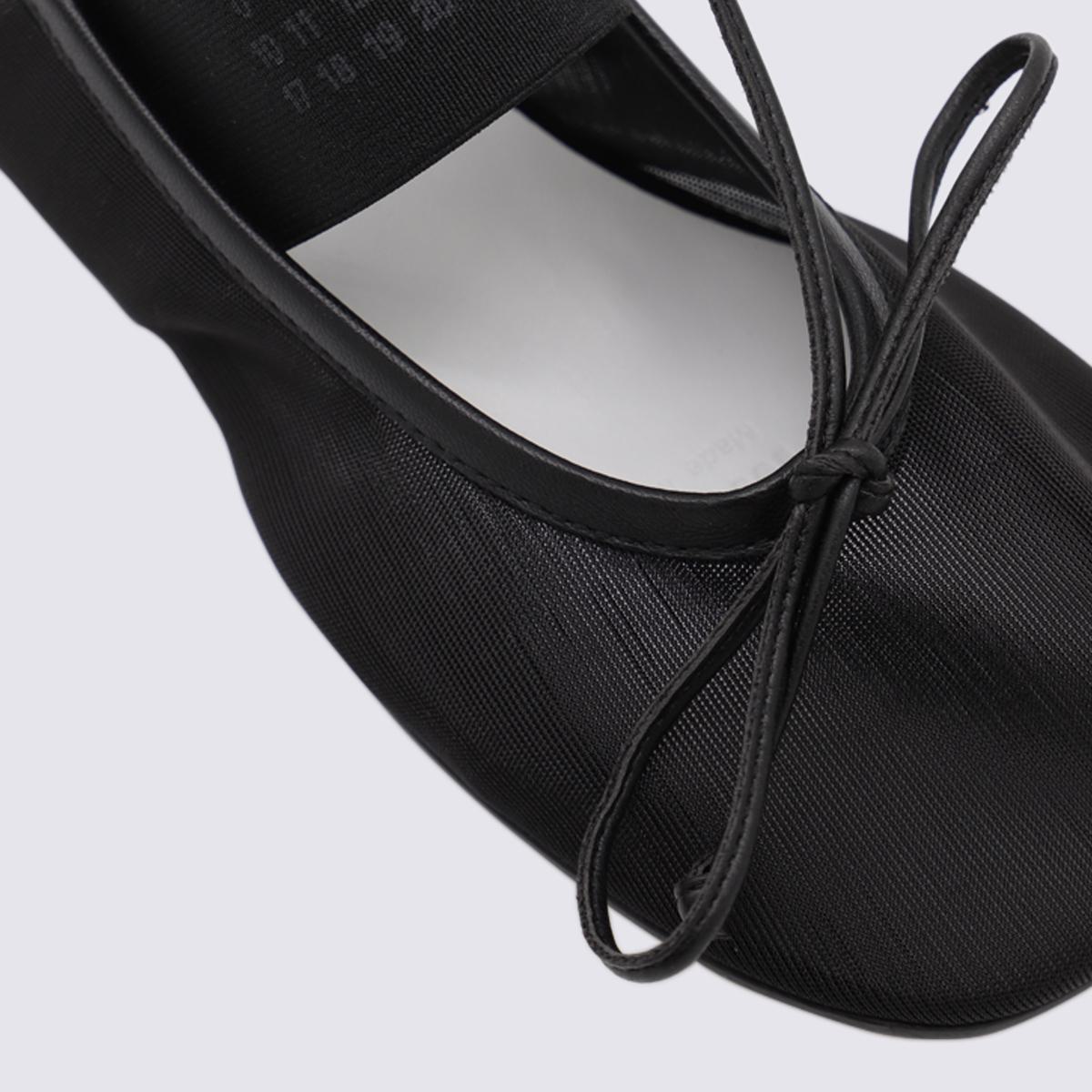 MM6 Maison Margiela Black Leather Flats