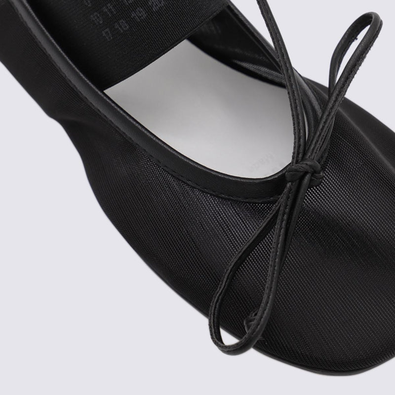 MM6 Maison Margiela Black Leather Flats