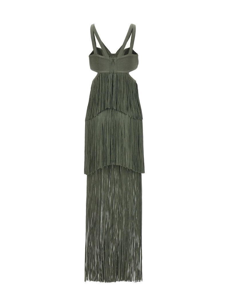 Hervé Léger 'Strappy Tiered Fringe' Dress