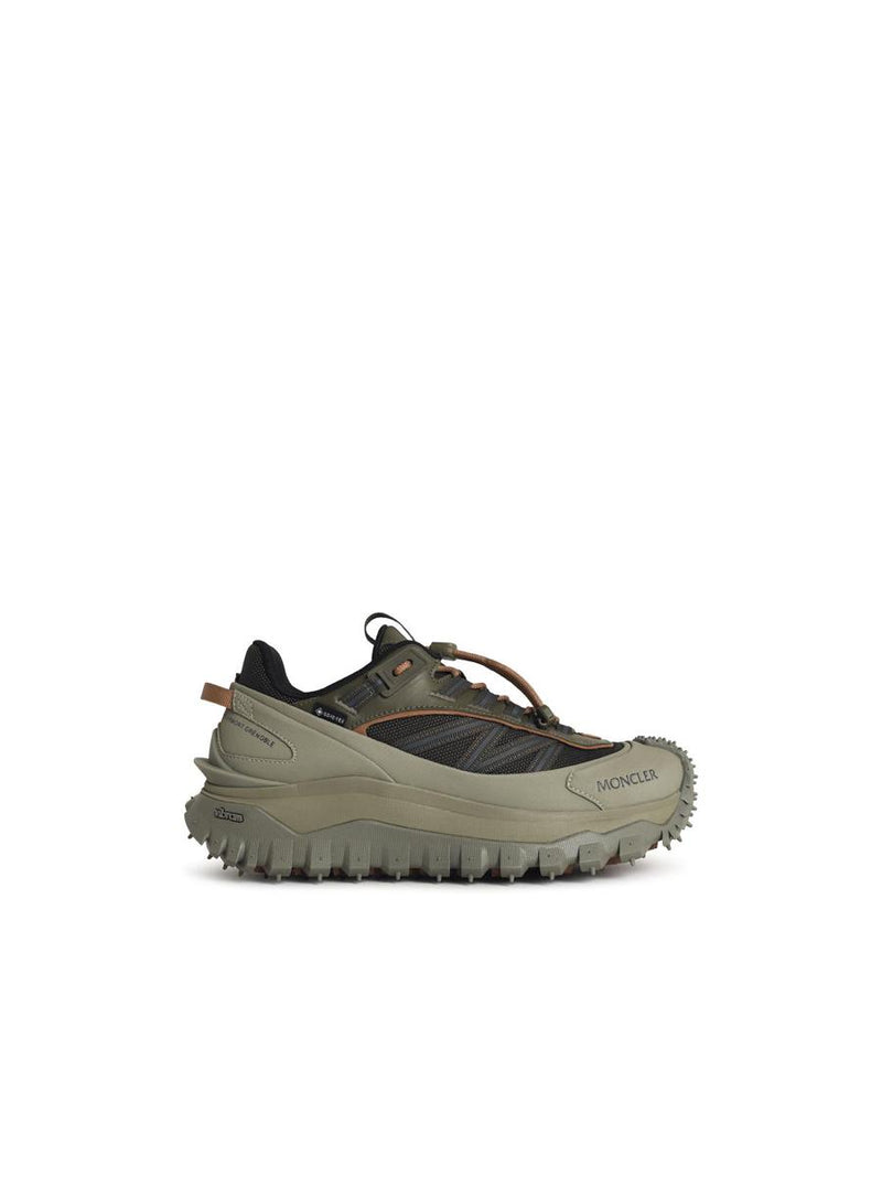 Moncler 'Trailgrip Gtx' Green Leather Blend Sneakers
