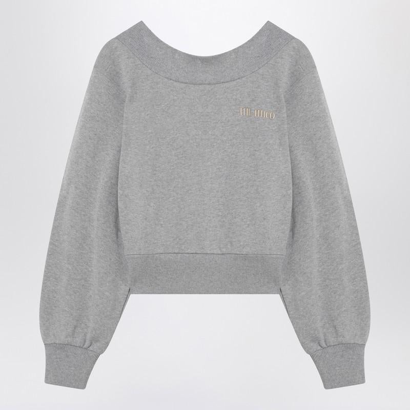 The Attico Gray Mélange/Beige Sweatshirt With Cut Out