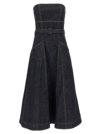Self-Portrait 'Indigo Denim Bandeau Midi Dress' Dress
