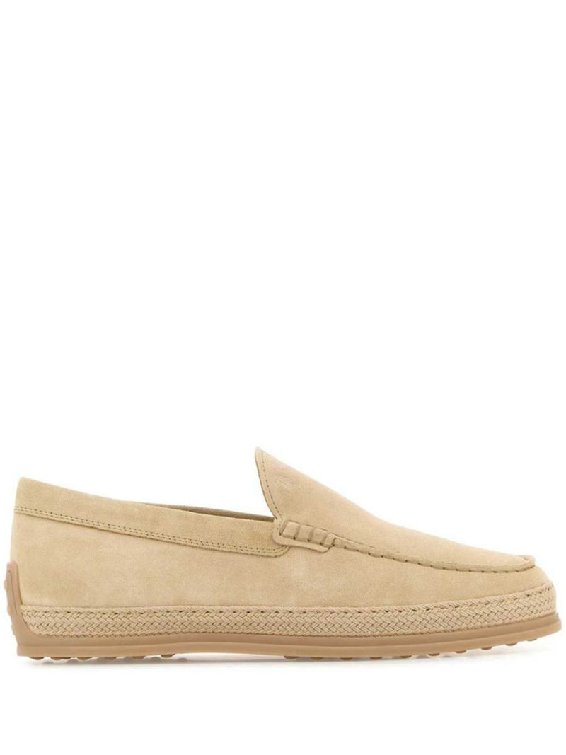 Tod'S Cord Weaving Slip-On Suede Loafers Shoes