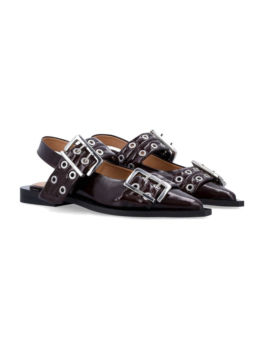 Ganni Feminine Buckle Ballerinas
