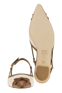 Stuart Weitzman Kitty - Leather And Linen Slingback