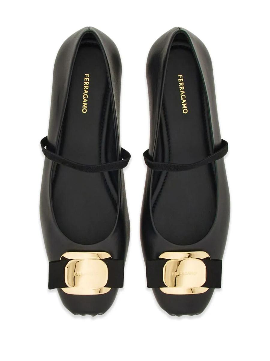 Salvatore Ferragamo New Vara Plate Ballet Flats Shoes