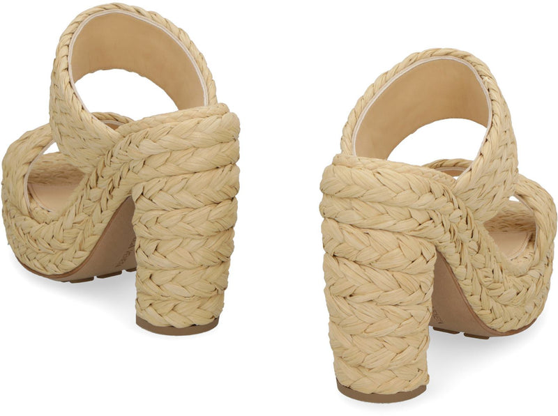 Bottega Veneta Canalazzo Raffia Mules