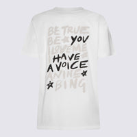 Anine Bing Ivory Cotton Walker Tee