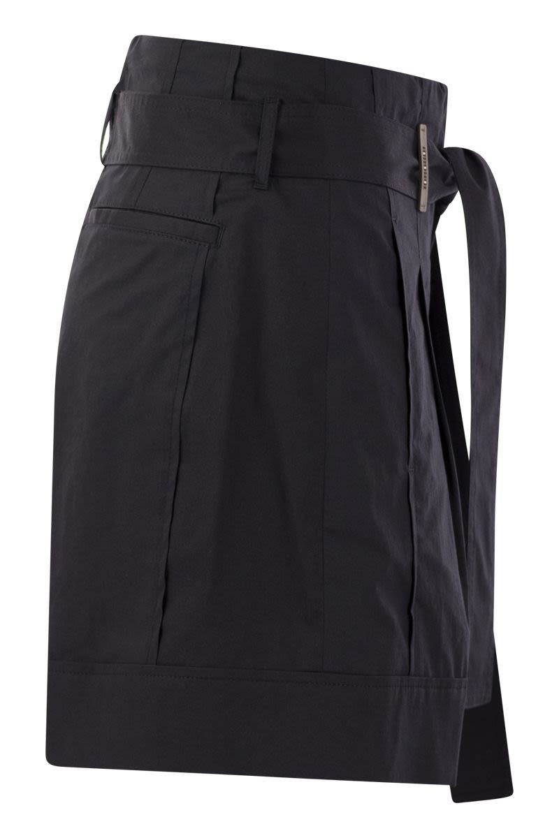 Peserico Short With Pleats And Stretch Cotton