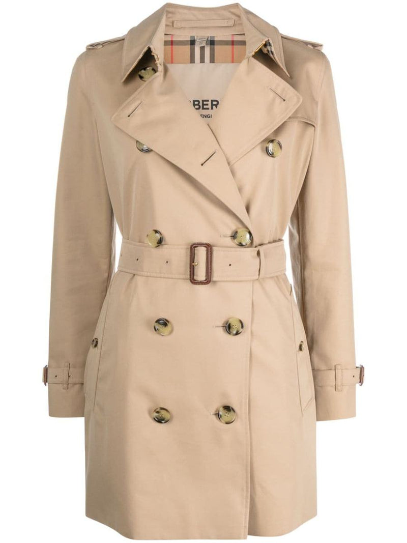 Burberry Short Kensington Heritage Cotton Trench Coat