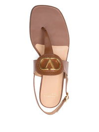 Valentino Garavani Vlogo Signature Leather Thong Sandals