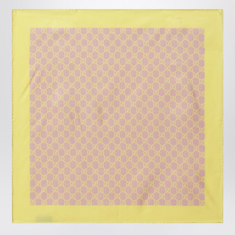 Gucci Twill Scarf In And Yellow