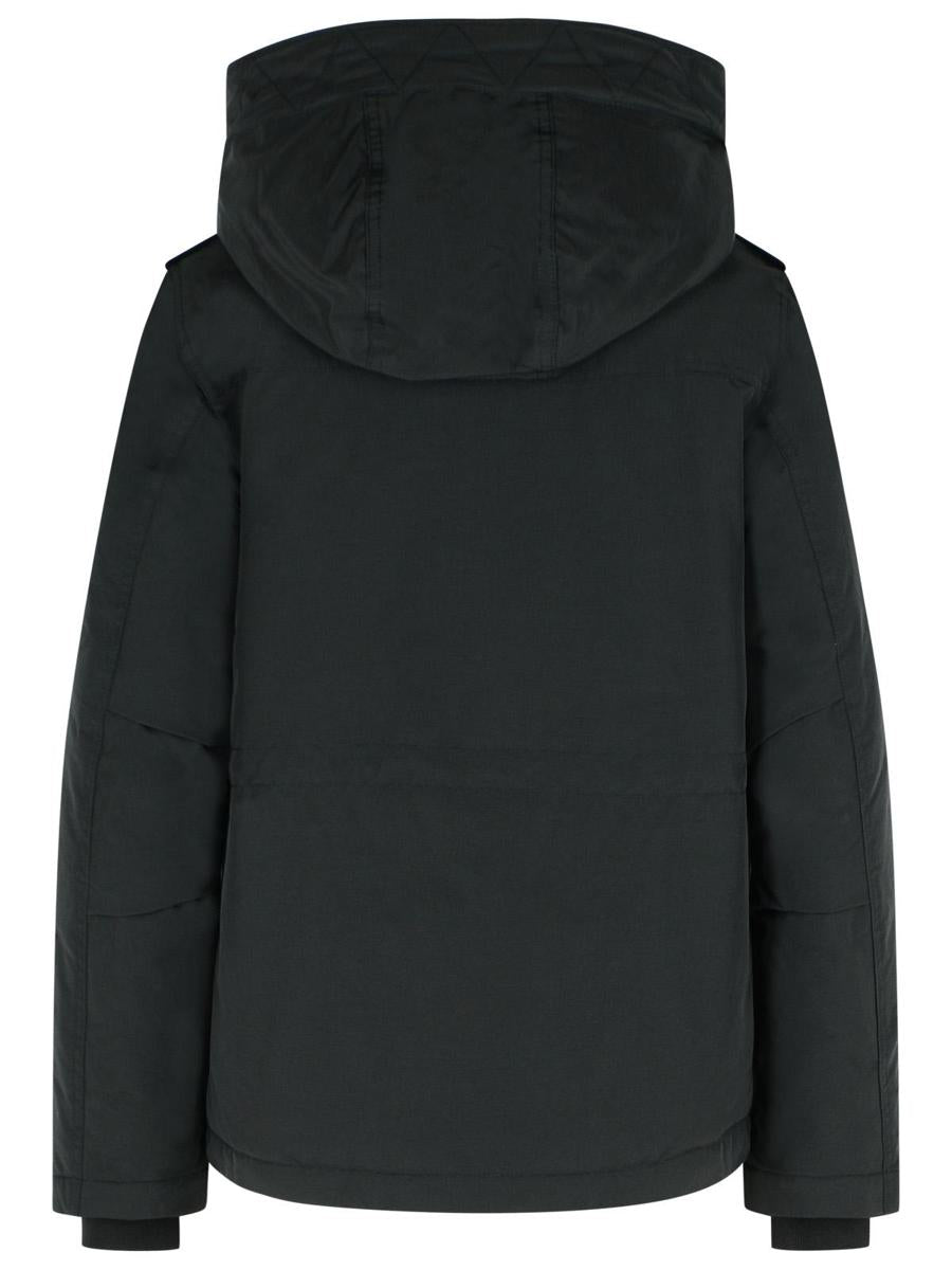 Woolrich 'Military' Padded Jacket In 'Ramar Cloth' With Black Hood