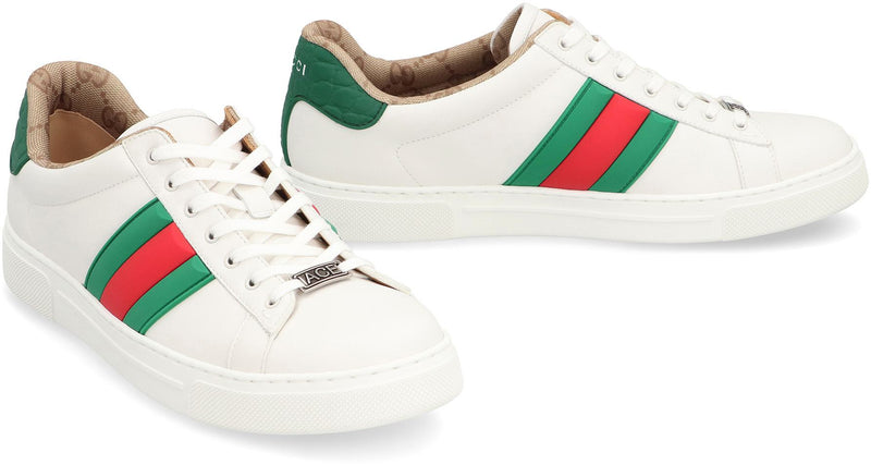 Gucci Ace Leather Low-Top Sneakers