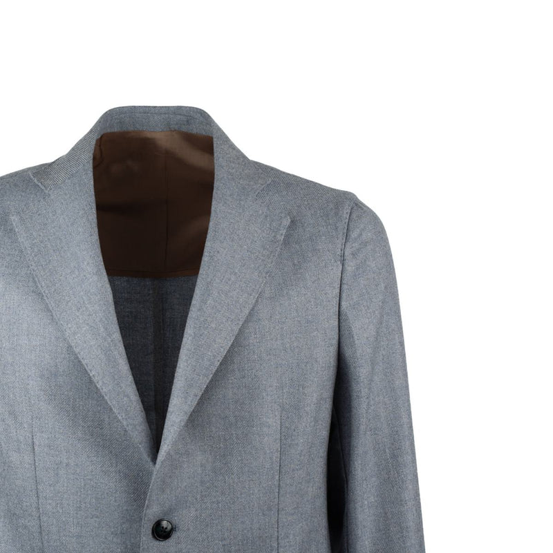 Barba Powder Blue Jacket In Wool Cashmere Blend