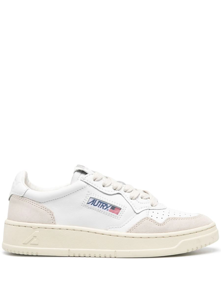 Autry Medalist Low Wom  Leat/Suede White