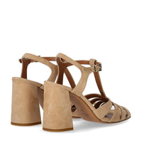 Guglielmo Rotta Jersey Beige Heeled Sandal