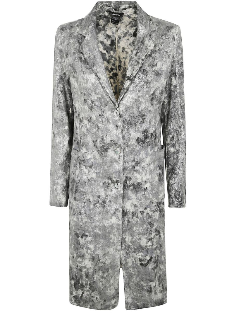 Avant Toi Camouflage Rever Neck Micro Mat Stitch Duster With Lamination Clothing